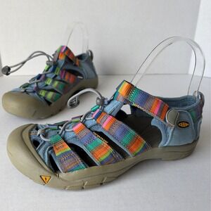 Keen Newport H2 Waterproof Sandals Blue Rainbow Striped Womens 5 1006569